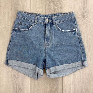 Vero Moda Womens Small High Waisted Blue Mom Shorts